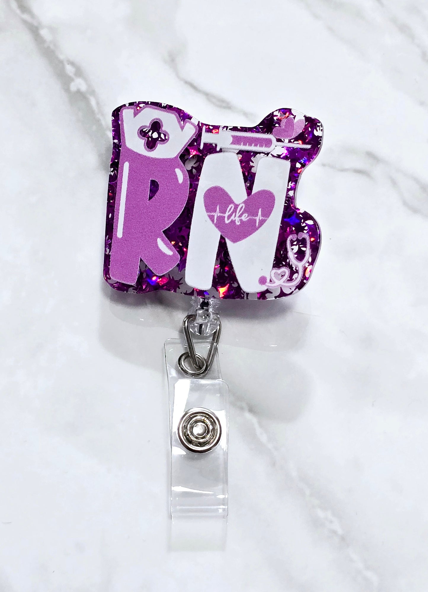 RN life Pink Badge Reel