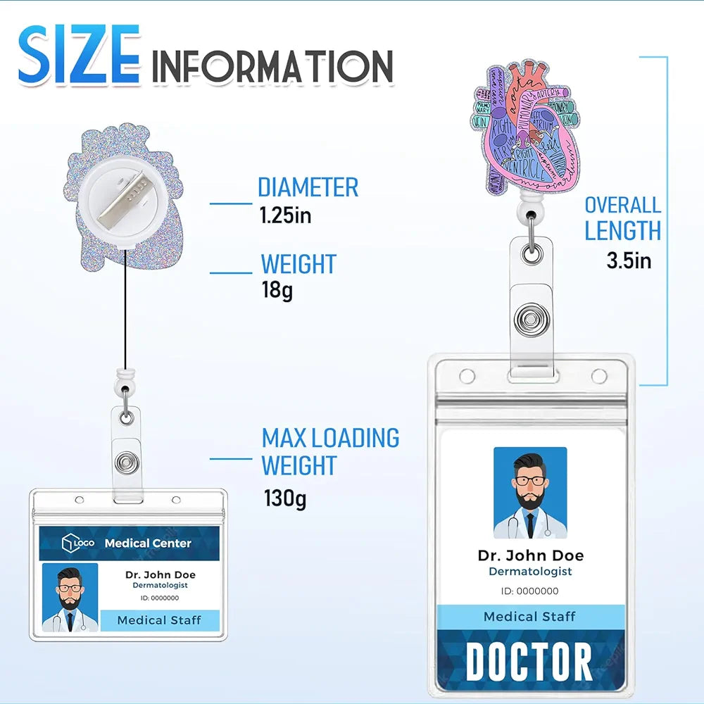 Cardiac Anatomy Retractable Badge Reel