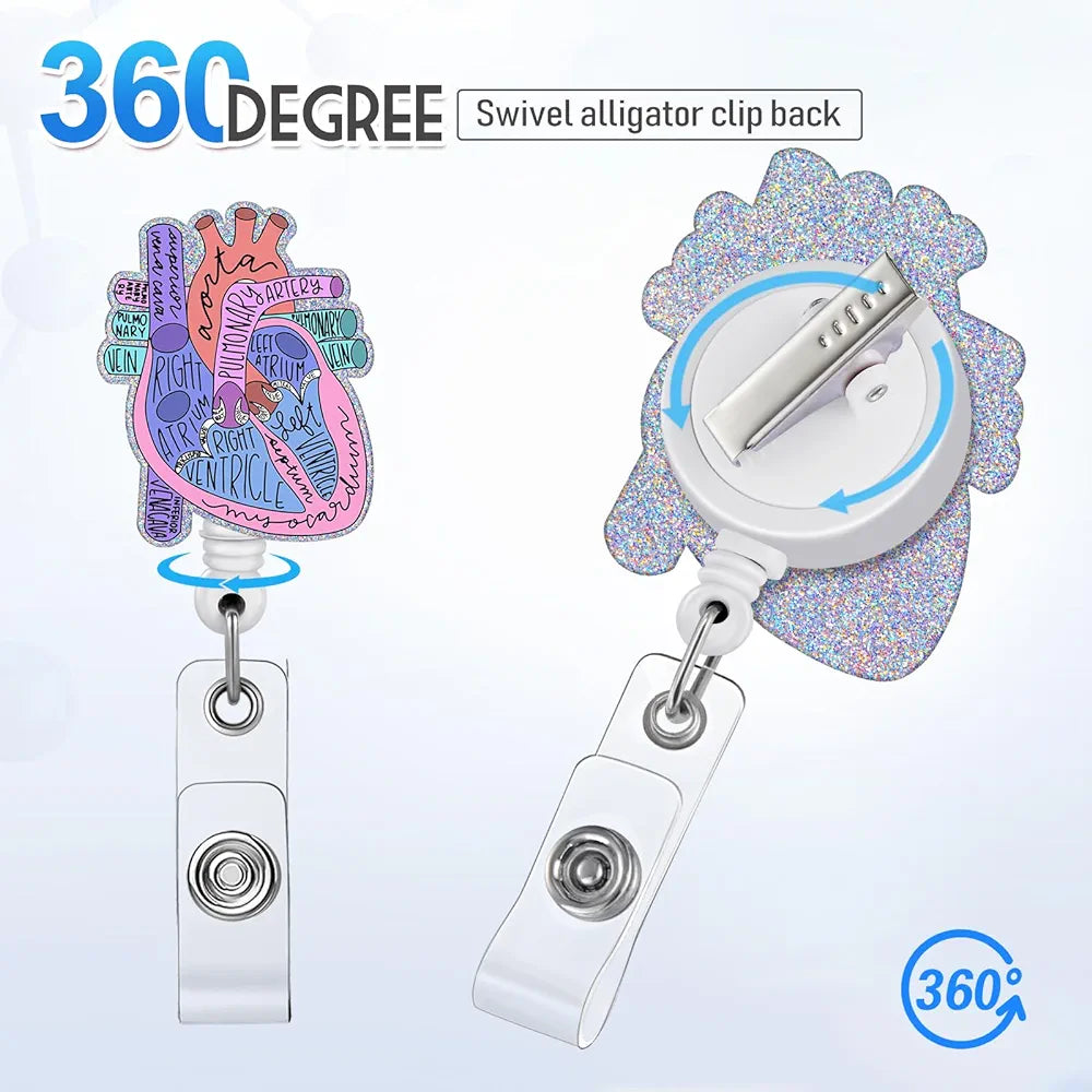 Cardiac Anatomy Retractable Badge Reel